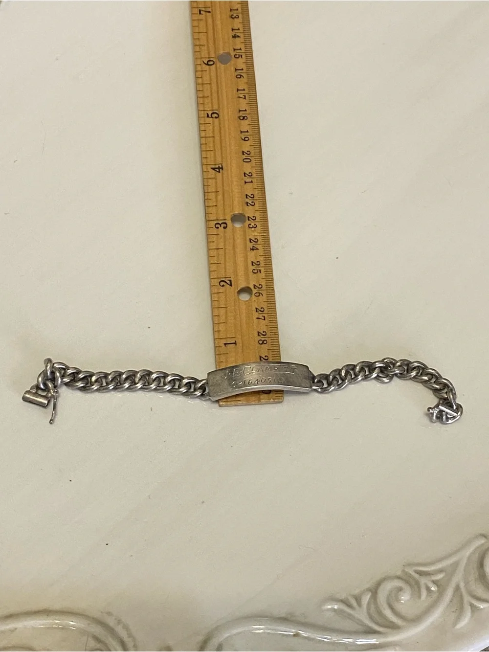 Vintage Sterling Silver ID Engraved Bracelet 925 Mexico
